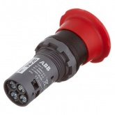 Кнопка ABB CE4T-10R-02 аварийной остановки с фиксацией 2НЗ отпускание поворотом 40мм