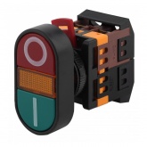 Кнопка Generica APBB-22N I-O d22мм неон/240В 1НО+1НЗ