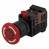 Кнопка Generica AE-22 Грибок с фиксацией красная d22мм 240В 1НО+1НЗ