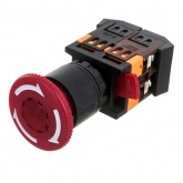 Кнопка Generica ANE22 Грибокс фиксацией красная d22мм неон 240В 1НО+1НЗ