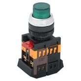 Кнопка Generica ABLFP-22 зеленый d22мм неон/240В 1НО+1НЗ
