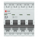 Рубильник модульный EKF PROxima ВН-63N (New) 4P 25А трехфазный (выключатель нагрузки)