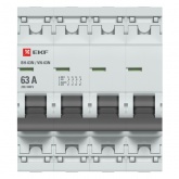 Рубильник модульный EKF PROxima ВН-63N (New) 4P 63А трехфазный (выключатель нагрузки)
