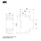 Контактор модульный ИЭК КМ40-20М AC 40А 2 полюса 2НО катушка 230В 2 модуля