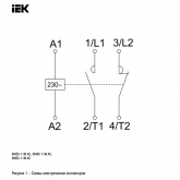 Контактор модульный ИЭК КМ40-11М AC 40А 2 полюса 1НО+1НЗ катушка 230В 2 модуля