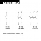 Рубильник модульный Generica (ИЭК) ВН-32 1P 20А однофазный (выключатель нагрузки)