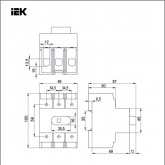 Выключатель-разъединитель модульный ИЭК ВРМ-2 3P 125А трехфазный