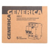 Дифференциальный автомат Generica (ИЭК) АД12 2П C50А 300мА тип АС однофазный электронный 4,5кА (дифавтомат, АВДТ)