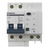 Дифференциальный автомат Generica (ИЭК) АД12 2П C50А 300мА тип АС однофазный электронный 4,5кА (дифавтомат, АВДТ)