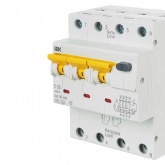 Дифференциальный автомат ИЭК АВДТ34 C25А 3П+Н 30мА тип А трехфазный электронный 6кА (дифавтомат, АВДТ)