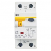 Дифференциальный автомат ИЭК АВДТ32 C40А 1П+Н 100мА тип А однофазный электронный 6кА (дифавтомат, АВДТ)