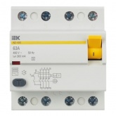 УЗО ИЭК ВД1-63S 4Р 63А 300мА тип AC селективное (ВДТ)