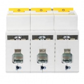 Автоматический выключатель ИЭК ВА 47-150 3Р 100А 15кА характеристика С (автомат электрический)