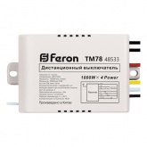 Выключатель Feron TM78 с пультом радиоуправления 4-х канальный 1000W 230V 30м черное серебро
