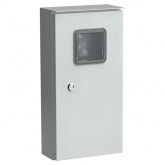 Щит металлический с окном ИЭК ЩУРн-1/9зо У1 IP54 на 1-фазный счетчик и 9 модулей навесной