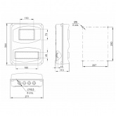 Корпус пластиковый влагозащищенный IP55 ИЭК ЩУРн-П 3/10 на 3-х фазный счетчик и 10 модулей