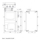 Корпус пластиковый влагозащищенный ИЭК KREPTA 3 ЩУРн-П 3/12 на 3-х фазный счетчик и 12 модулей IP66