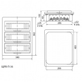 Щит встраиваемый TDM ЩРВ-П-36 (3х12) модулей пластик IP41 белый