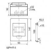 Щит навесной TDM ЩРН-П-3 (1x3) модуля пластик IP41 белый (электрический шкаф)