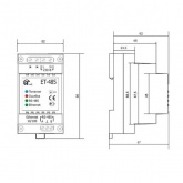 Преобразователь интерфейсов ЕТ-485 (Ethernet 10BASE-T,100BASE-T, RS-485 сети Modbus) 230В AC