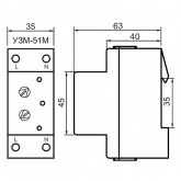 Устройство защиты многофункциональное Меандр УЗМ-51МТ 63А УХЛ4 на DIN-рейку