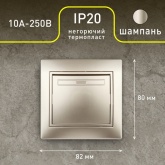 Переключатель Intro 10А 250В IP20 Plano, шампань 1-103-04