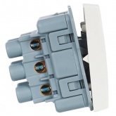 Переключатель двухклавишный ИЭК Праймер 10А 2 модуля белый