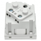 Розетка ИЭК Праймер 2P+E 16А с винтовым зажимом шторки 2 модуля белый