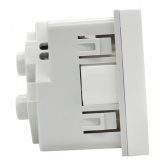 Розетка ИЭК Праймер 2P+E 16А с винтовым зажимом шторки 2 модуля белый