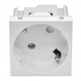 Розетка ИЭК Праймер 2P+E 16А с винтовым зажимом шторки 2 модуля белый