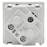 Розетка ИЭК Праймер 2P+E 16А с винтовым зажимом шторки 2 модуля белый