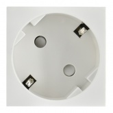 Розетка ИЭК Праймер 2P+E 16А с винтовым зажимом шторки 2 модуля белый