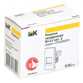 Розетка телефонная ИЭК Праймер RJ-11 категория 3 1 модуль белый