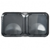 Розетка двойная ИЭК TORS TS122 2х2П+3 с крышкой и шторками горизонтальная 16А IP55 графит