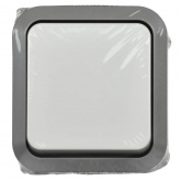 Выключатель двухполюсный 1-клавишный ИЭК TORS TS211 10А IP55 серо-белый