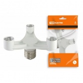 Патрон-тройник TDM для ламп с Е40 на 3хЕ27 230V белый