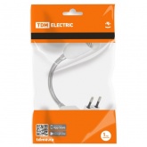 Патрон-переходник TDM с вилки на Е27 гибкий удлинитель 300мм для лампы с выключателем, белый