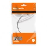 Патрон-переходник TDM с вилки на Е27 гибкий удлинитель 300мм для лампы, белый