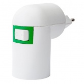 Патрон-переходник TDM с вилки на Е27 с выключателем, белый