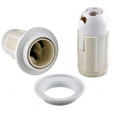 Патрон Е14 с прижимным кольцом белый