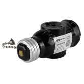 Патрон-розетка TDM карболитовый с выключателем, Е27, черный,