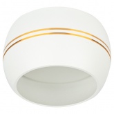 Светильник встраиваемый декоративный ЭРА KL81 WH/GD белый/золото под лампу GX53