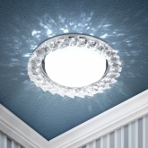 Светильник декоративный ЭРА DK86 CH/WH под лампу GX53, 220V, хром/прозрачный хрусталь