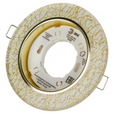 Светильник декоративный ЭРА DK80 WH/GD под лампу GX53, 220V, белый/золото хрусталь