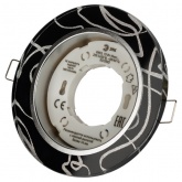 Светильник декоративный ЭРА DK80 WH/BK под лампу GX53, 220V, белый/черный хрусталь