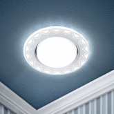 Декоративный светильник ЭРА DK LD27 WH/WH GX53 со светодиодной подсветкой, белый/белый