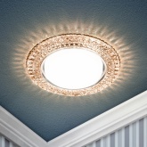 Декоративный светильник ЭРА DK LD26 CHP/WH GX53 со светодиодной подсветкой, шампань