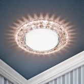 Декоративный светильник ЭРА DK LD24 CHP/WH GX53 со светодиодной подсветкой, шампань