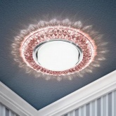 Декоративный светильник ЭРА DK LD23 CHP/WH GX53 со светодиодной подсветкой, шампань