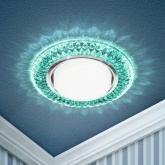 Декоративный светильник ЭРА DK LD23 BL2/WH GX53 со светодиодной подсветкой, бирюзовый